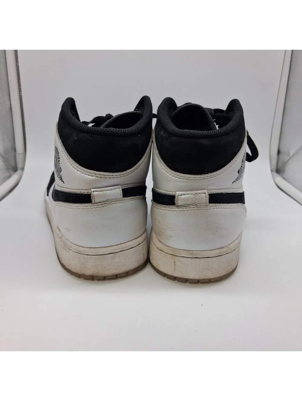 Nike Air Jordan 1 Mid SE Diamond DH6933-100 Men's 9.5 Black White High Top Shoes
